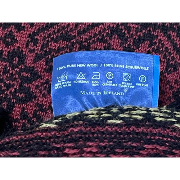 Icewear Iceland Maroon Wool Metallic Gold Cardigan Button Sweater Women’s S - Picture 10 of 10